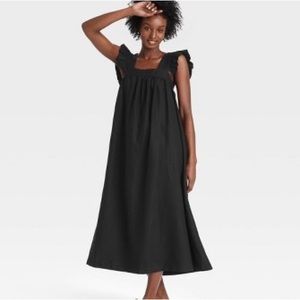 Black Linen Maxi Dress
